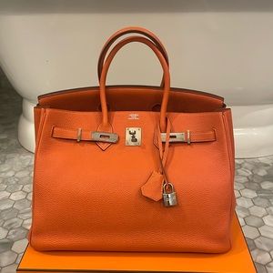 Orange Hermes Togo Birkin 35